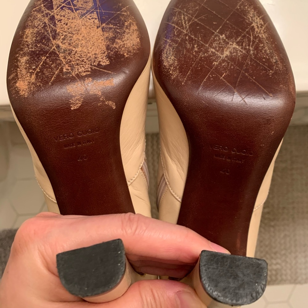 Miu Miu Creme Round Toe Booties - image 8